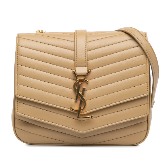 Pre-Loved Saint Laurent Small Chevron Lambskin Monogram Sulpice Bag - Picture 1 of 10